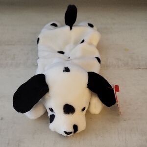Ty Beanie Baby "Dotty" Dalmatian Plush Toy - Black and White